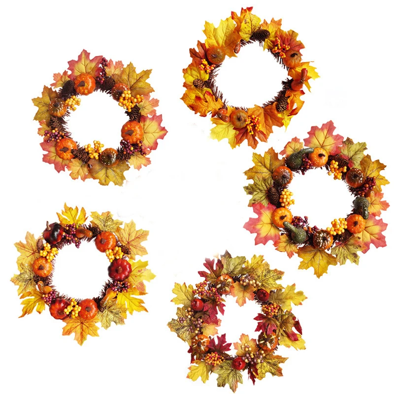 Искусственная Цветочная Гирлянда Тыква листья для урожая фестиваль