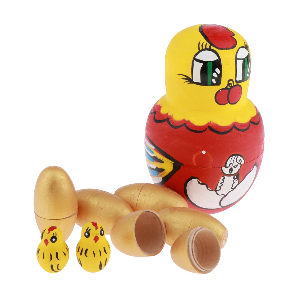 Традиционная русская гнездовая кукла деревянная матрешка ручной росписи