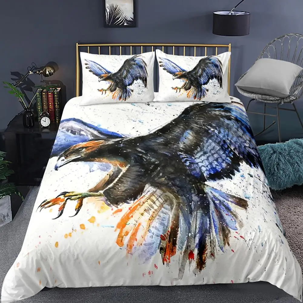 

Dropshipping Eagle Pattern Bedding Set Animal Printed 3D Duvet Cover Sets Twin Full Queen King Double Sizes Pillowcase Bedcloth