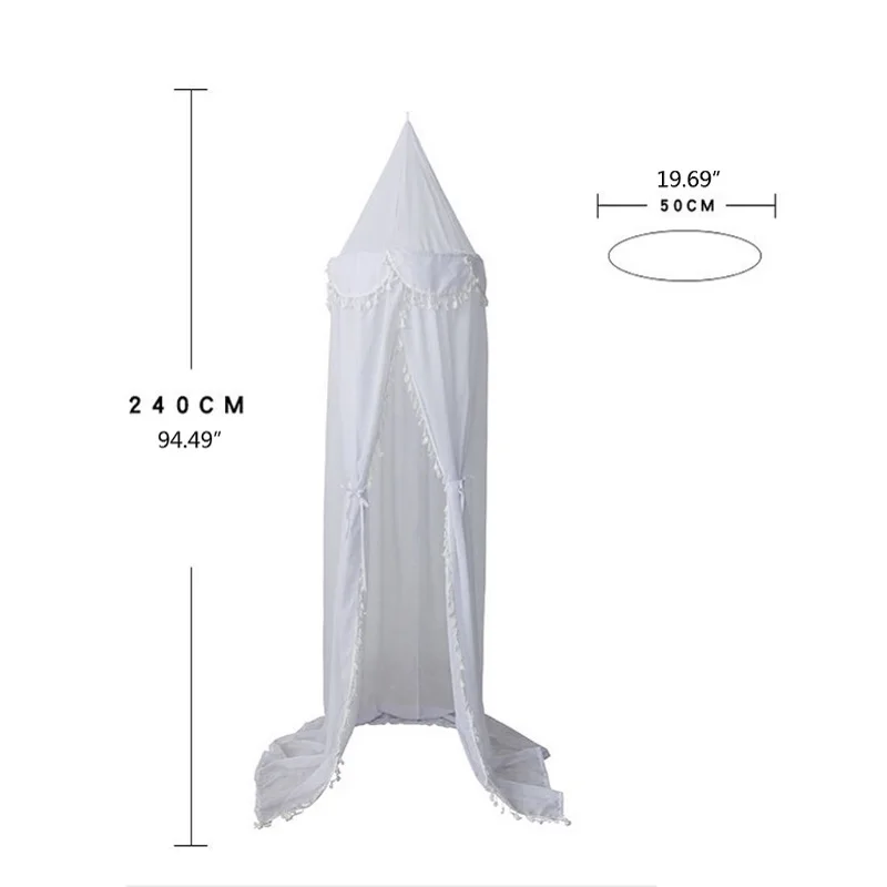 

6 Colors Hanging Kids Baby Bedding Dome Bed Canopy Cotton Mosquito Net Bedcover Curtain For Baby Kids Reading Playing Home Room