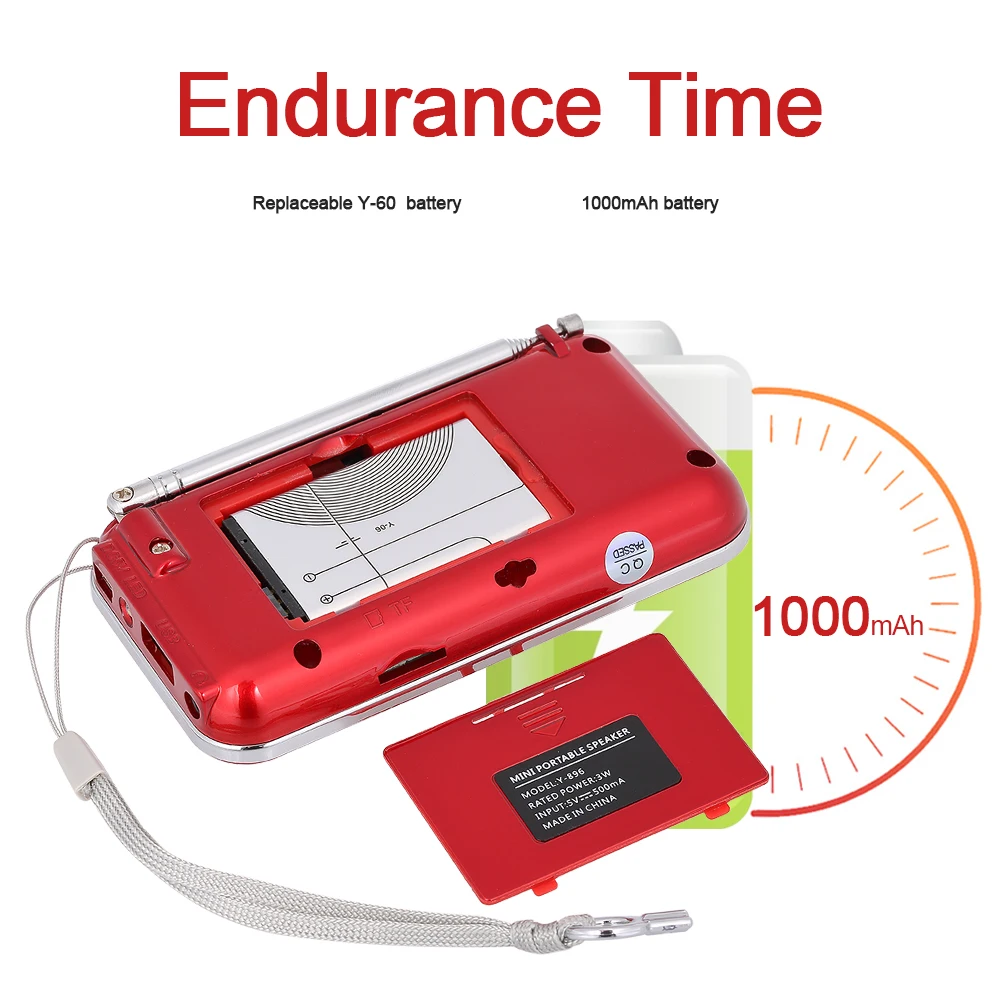 Цифровой портативный мини FM-радиоприемник 3 Вт стереоколонка mp3-плеер радио с 2