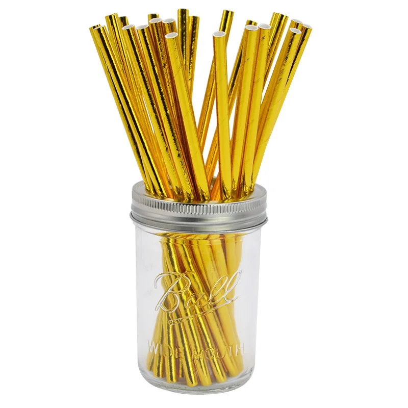 25pcs straws C 1 комплект золотые вечерние одноразовые столовые приборы бумажные карнавальные чашки пластины соломинки для свадебной вечеринки декор для дня рождения Детские принадлежности для душа - Цвет: 25pcs straws C