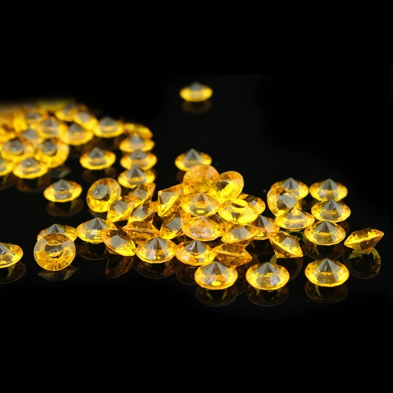 gold 1000 шт 10 мм прозрачный акриловый Свадебный Стол Конфетти бриллианты разлетающиеся кристаллы украшения - Цвет: gold