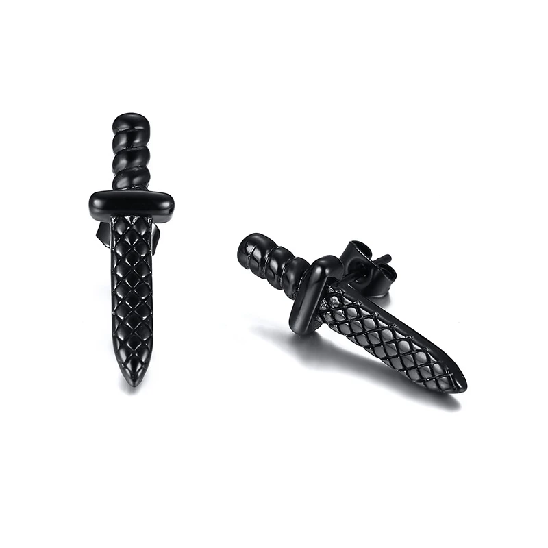 

Vnox Design Dagger Stud Earrings for Men Anti Allergy Stainless Steel Earrings Guard Concept Jewelry
