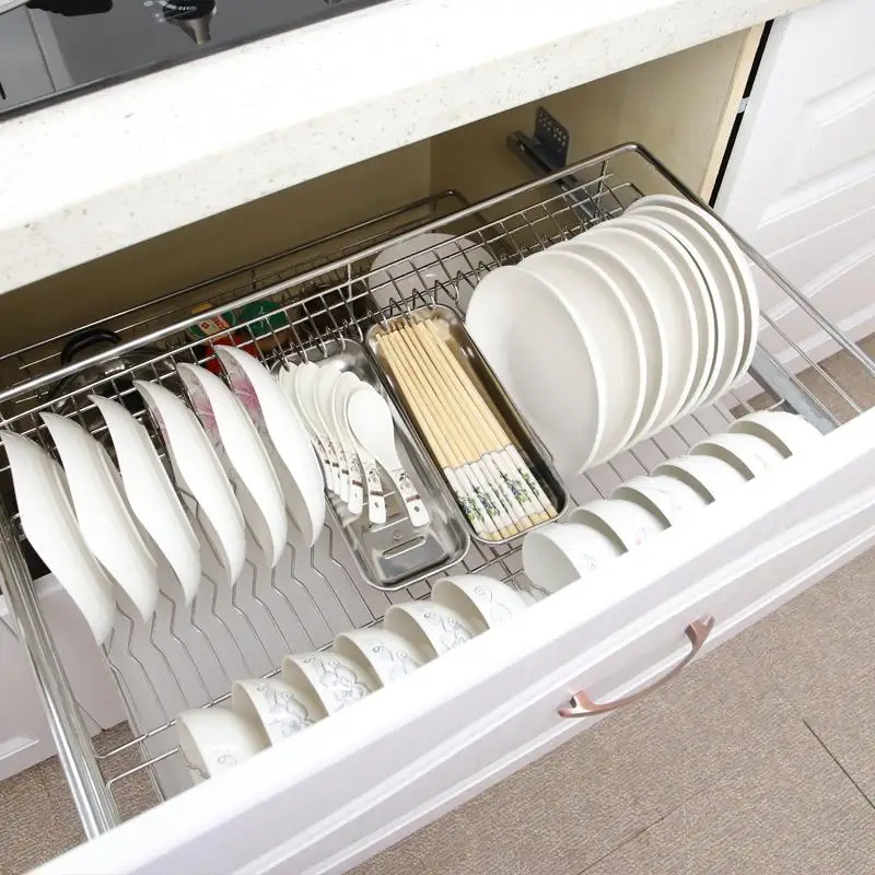 ducha mutfak almacenaje armario platos kuchnia stainless steel cozinha cuisine rack kitchen cabinet cestas para organizar basket free global shipping