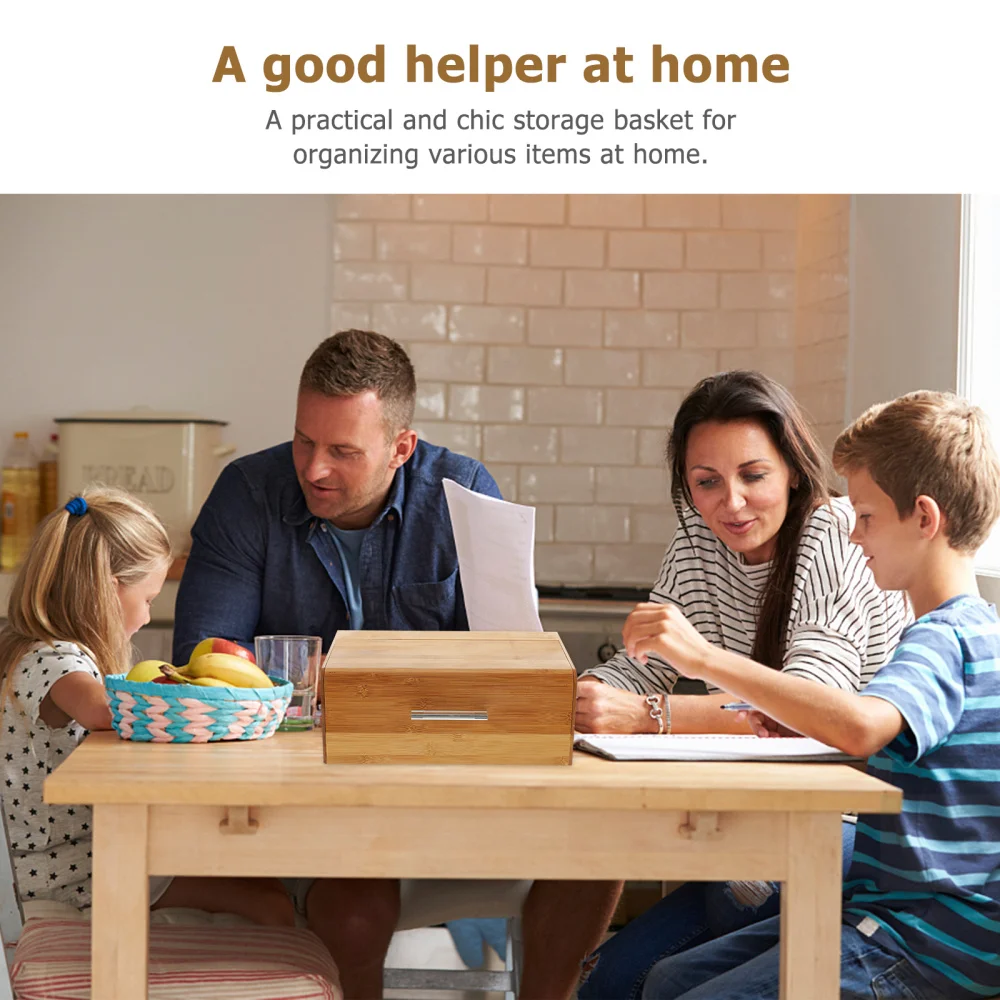 

1pc Bread Box Bamboo Storage Bin Novel Food Container (Assorted Color)