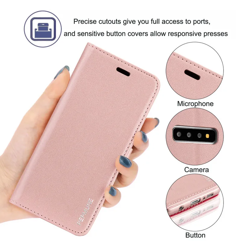 LLZ.COQUE Folio Премиум кожаный чехол для Samsung S10 Магнитный чехол-кошелек Galaxy S7 Edge S8 S9 Plus