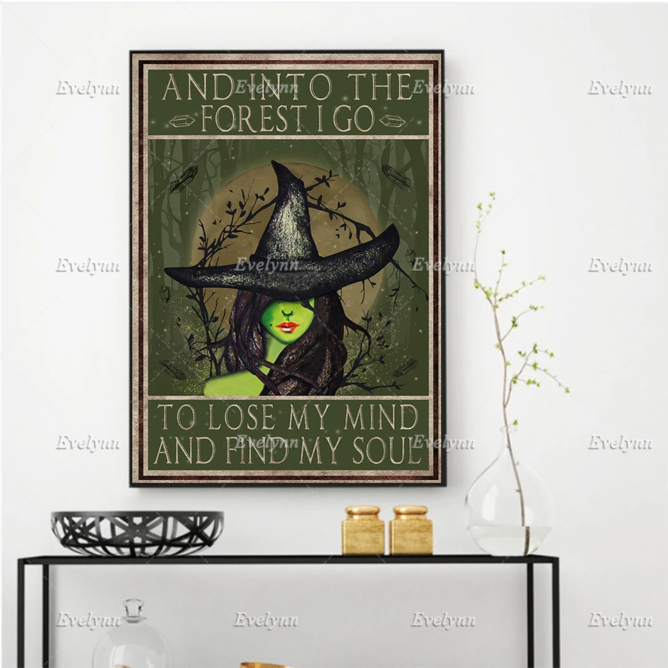 

And Into The Forest I Go To Lose Your Mind Find Your Soul, Witchcraft Poster, Hippie Poster, Home Decor Canvas Wall Art Prints