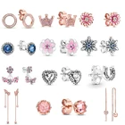 Женские дизайнерские серьги-гвоздики Pandora, серебро 2021 пробы, 925