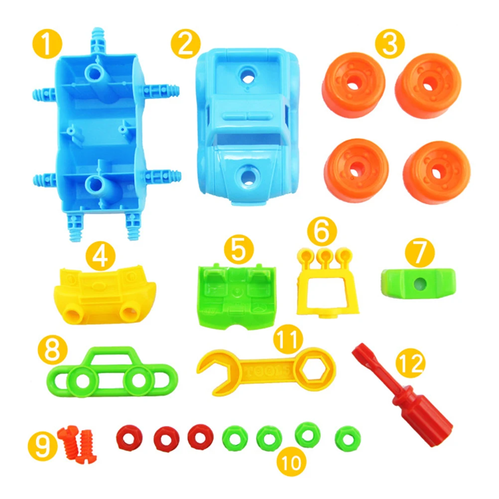 3D мультипликационный сборный автомобиль сделай сам поезд самолет строительство