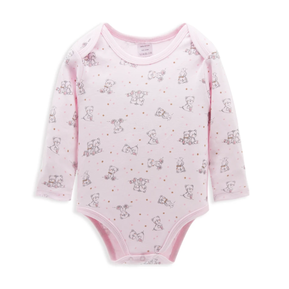 Боди для маленьких девочек из 100% хлопка с принтом Комбинезоны новорожденных