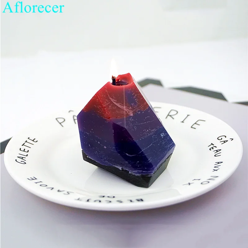 3D форма для свечей из камней правильной геометрической формы силиконовая DIY