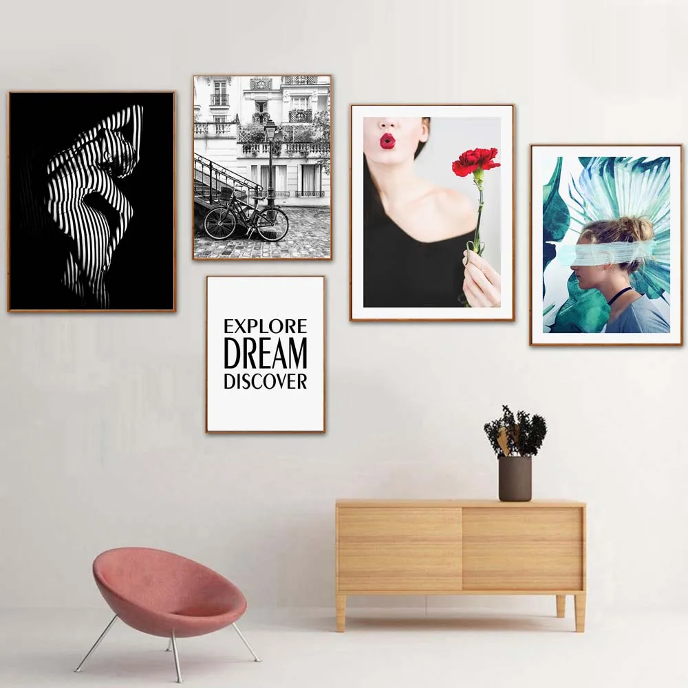 Постеры и принты в скандинавском стиле с изображением сексуальной голой девушки