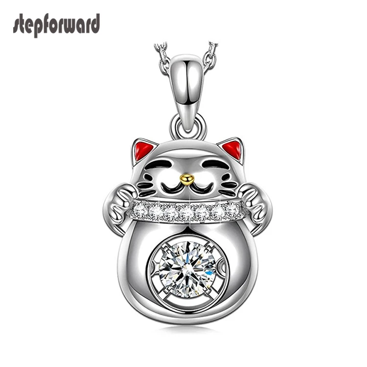 

925 серебро Симпатичные lucky cat Смарт ожерелье женский кулон подарок на Рождество