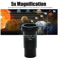 1 25 inch 5x 3x barlow lens telescope eyepiece set fully coated accessory for photography m42 astronomy thread q3b1
