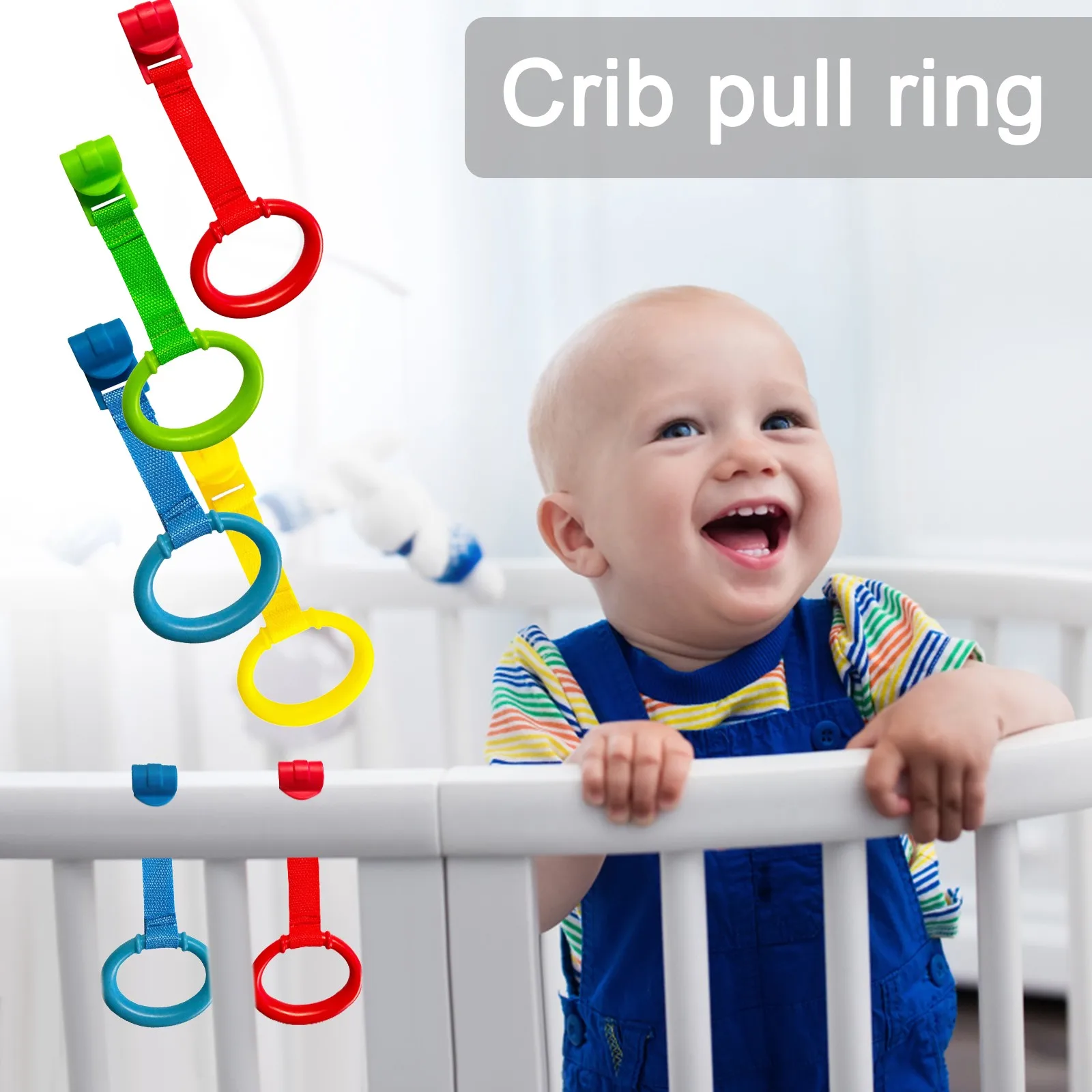 

1/10pcs/lot Ring For Playpen Baby Crib Hooks General Use Hooks Baby Toys Bed Rings Hooks Universal Ring Help Baby Stand