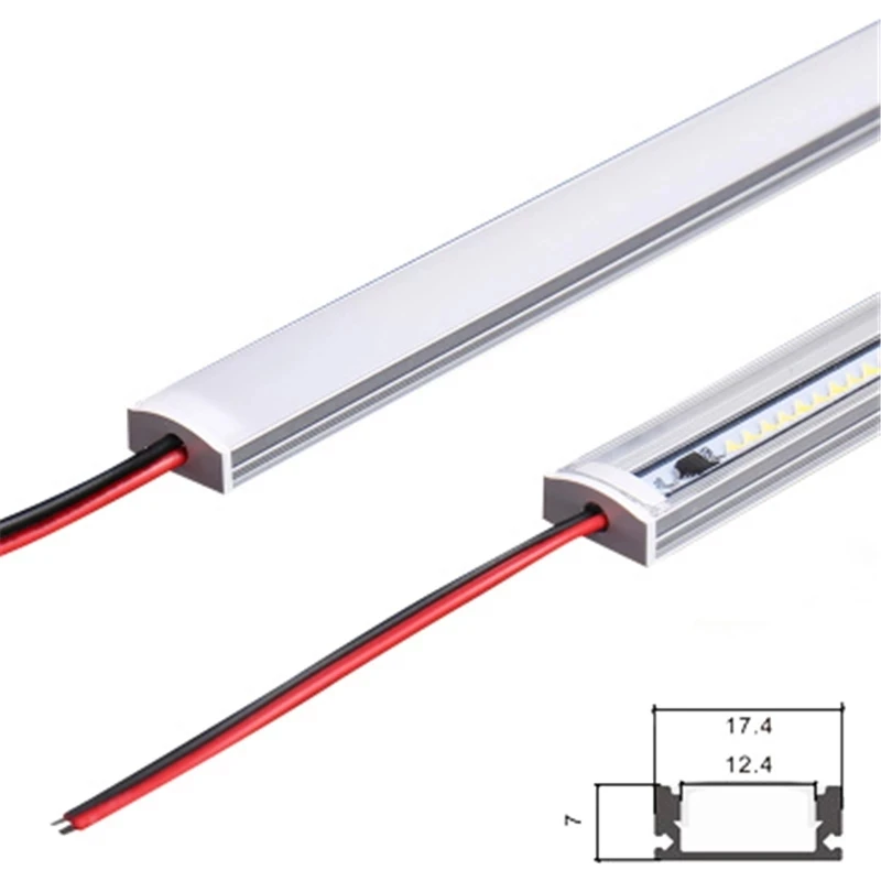 10-100PCS DHL Led bar aluminium DC12V 1m 40inch LED cabinet bar light 5730 72leds U-shape profile for LED hard light bar