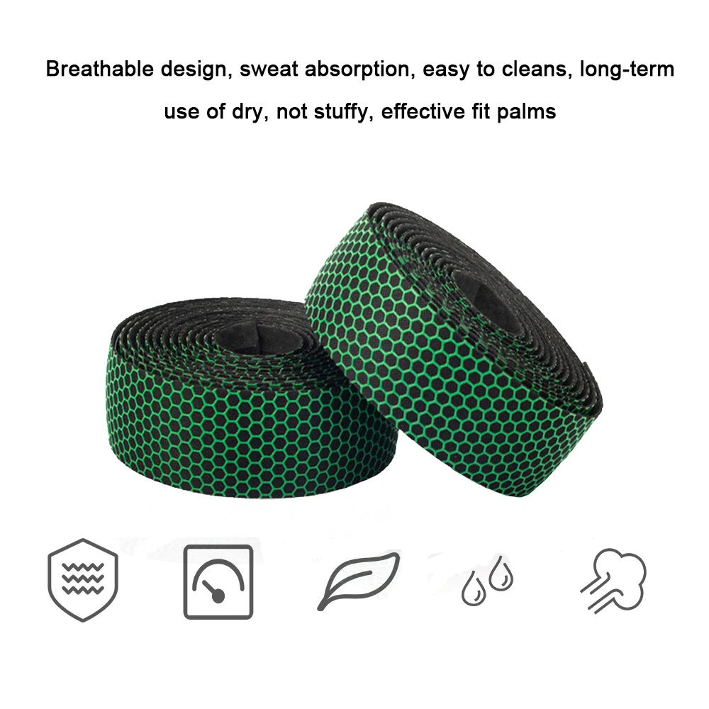 

Road Bike Straps Honeycomb Design Straps Anti-skid Silicone EVA Shock Absorption Bicycle Sweat Absorbing Straps Bike Belt