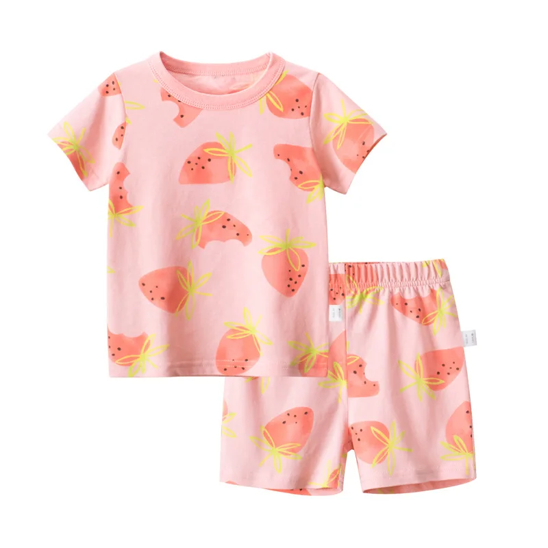 

Summer Kids Sleepwear Set T-shirt and Shorts Pajamas 2Pcs Set Cute Print Pajamas Homewear