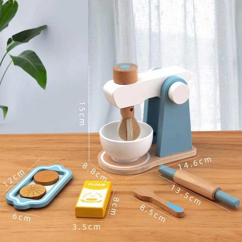 

Wooden Kitchen Pretend House Baking Toy Simulation Wooden Kitchen Utensils Set Role Playing Game Baby Educational Toy