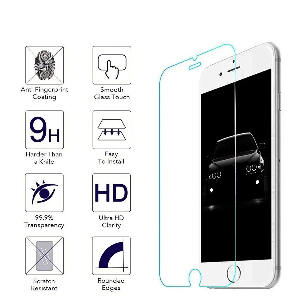 100 шт./лот 0 25 мм закаленное стекло Защита экрана для iPhone 12 mini 11 Pro X XR XS max 8 7 6 Plus 5S 2.5D