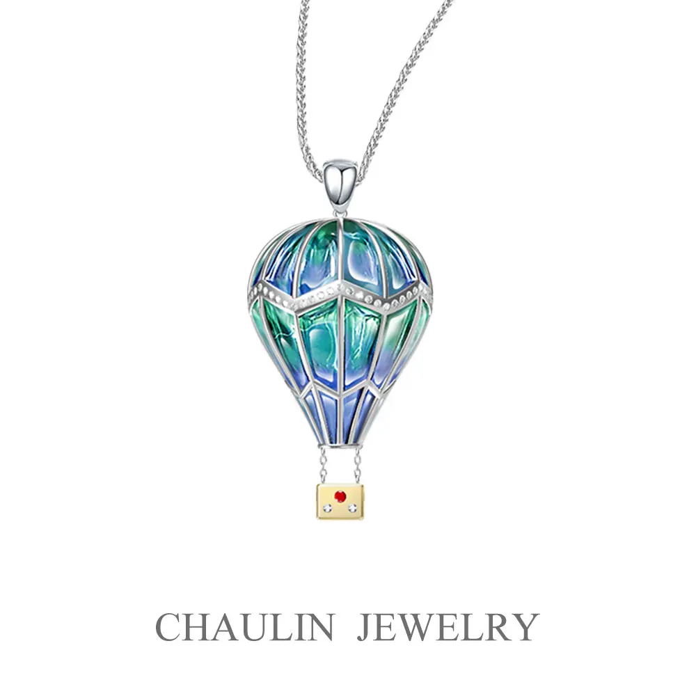 CHAULIN 925 silver earrings free shiping dreamland:hot-air balloon pendant and empty window enamel | Украшения и аксессуары