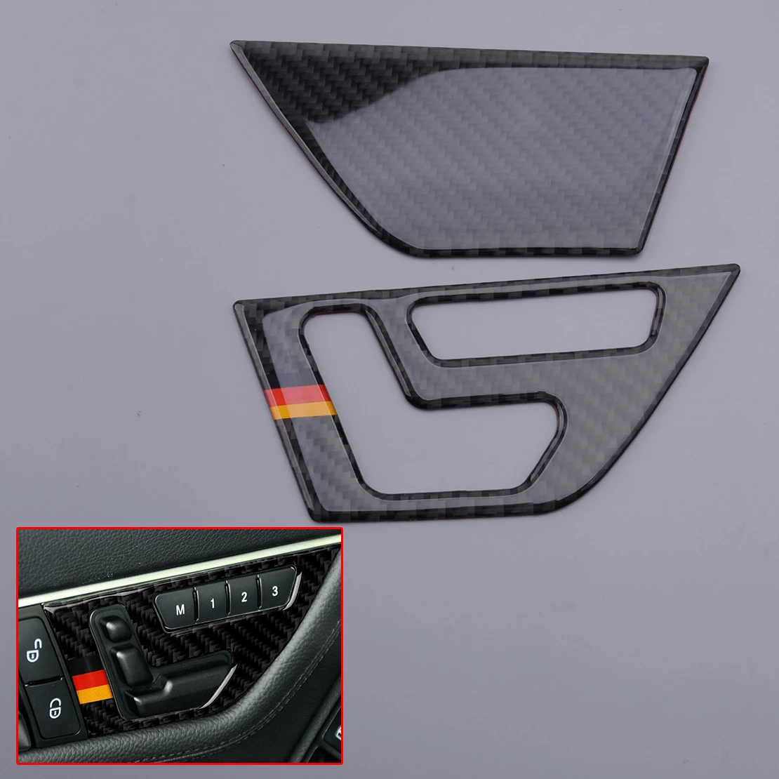 

2 шт., декоративные накладки на внутреннюю дверь автомобиля из углеродного волокна для Mercedes Benz C Class W204 2007 2008 2009 2010 2011 2012 2013