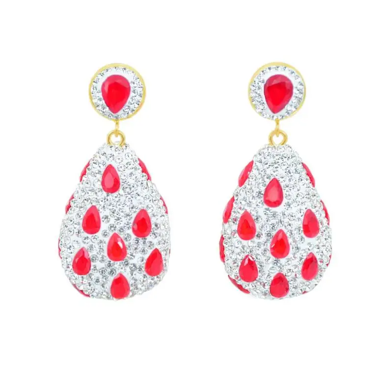 Red Earrings YMSHIPIN тренд капли воды серьги Модные ювелирные изделия серьги массивные серьги оптом ювелирные изделия этнические серьги женские - Окраска металла: Red Earrings