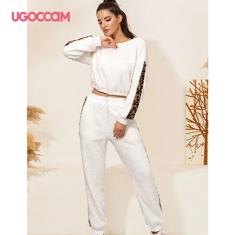 

UUGOCCAM Women Suit Tracksuit Two-piece Style Outfit Sweatshirt Sport Wear Gym Clothing Female Sport Fitness Suit Running Clothe