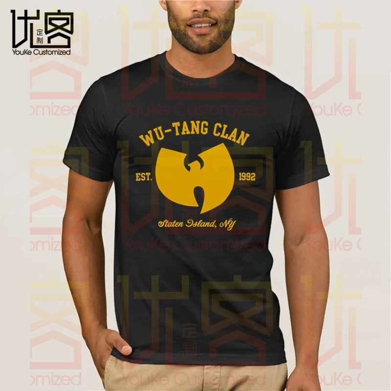 WU TANG CLAN создан 1992 логотип черная футболка для мужчин лето 100% хлопок команда