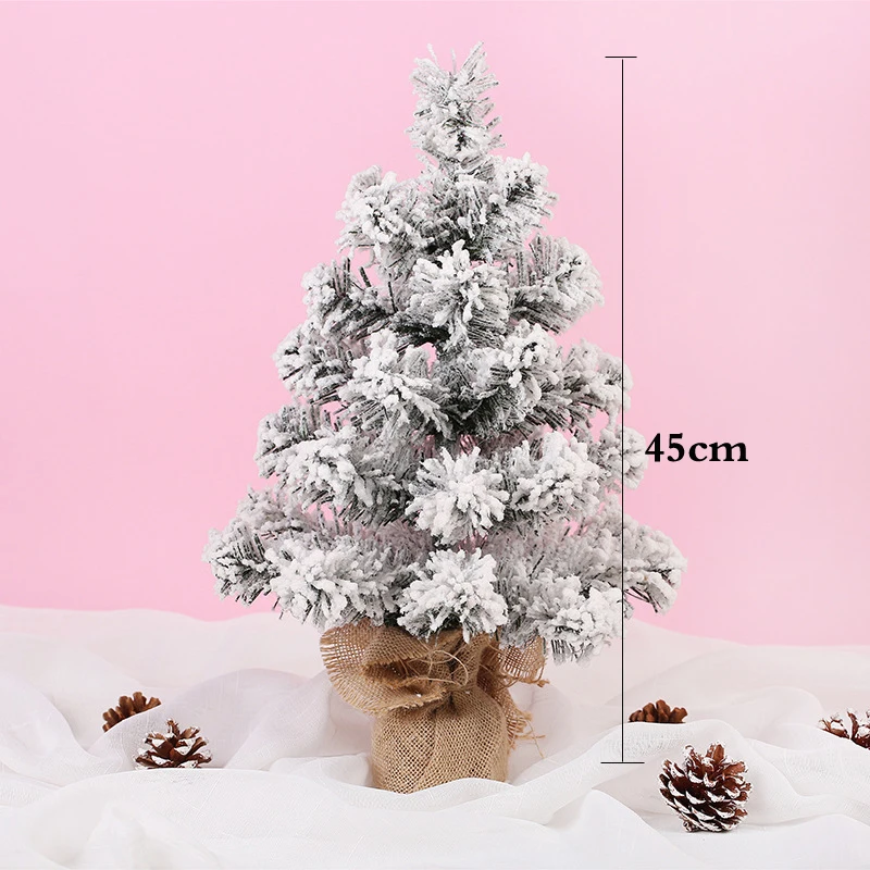 Tree J 45 см/50 см/60 см мини-искусственная столешница для украшения снежной елки светодиодный Декор для дома рождественские украшения DIY подарок на год - Цвет: Tree J