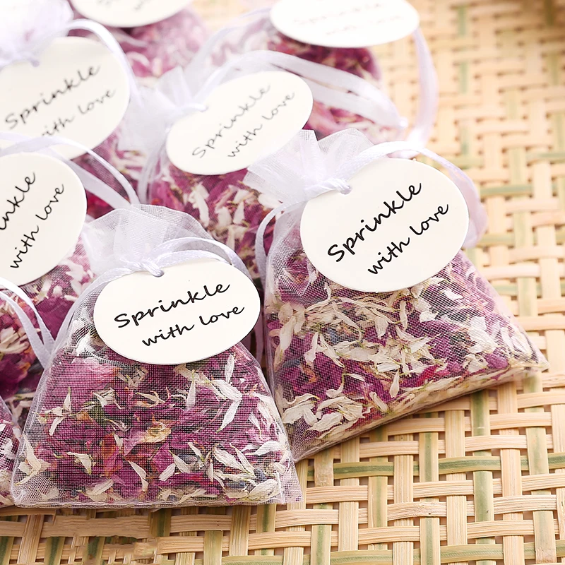 

Natuurlijke Bruiloft Confetti Met Organza Zak Gedroogde Bloemblaadjes Pop Bruiloft En Partij Decoratie Biologisch Afbreek