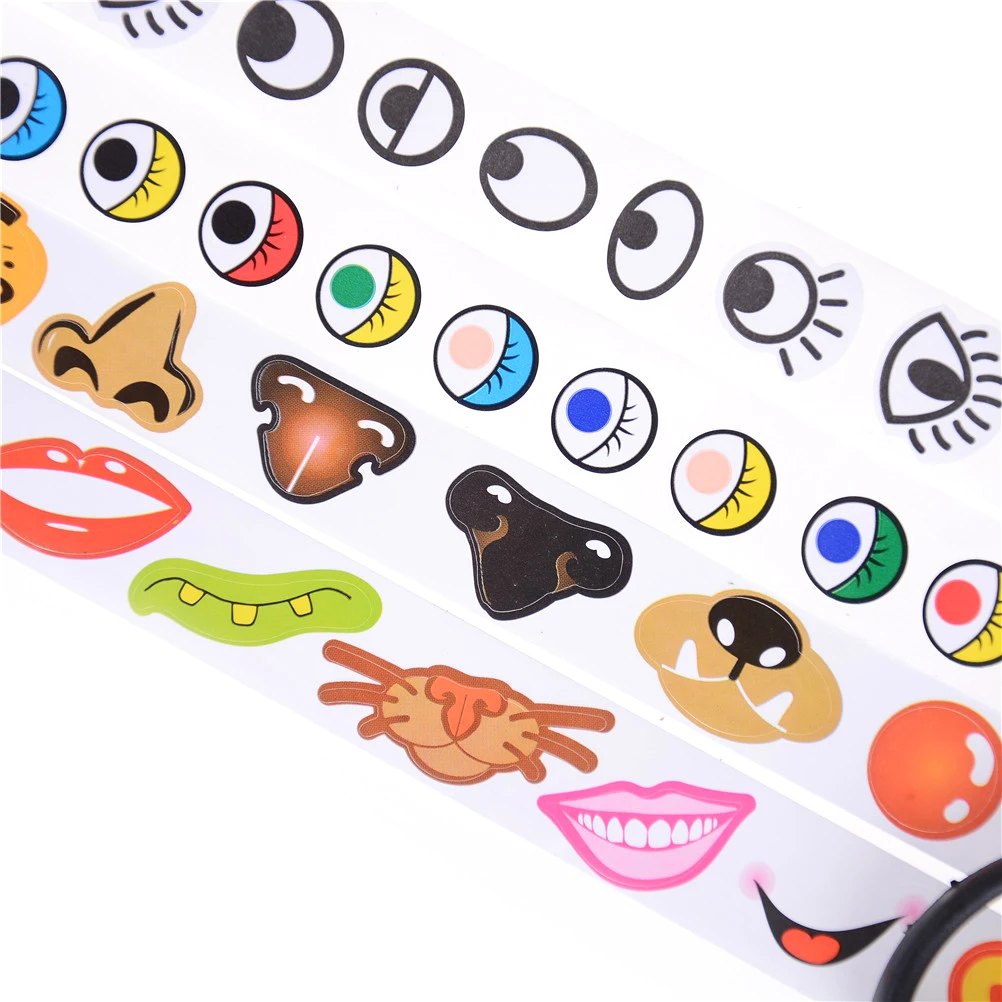 

1 Roll Eye/Nose/Mouth Tapes Roll Children DIY Craft Materials Masking Tapes Self-adhesive Paper Stickers