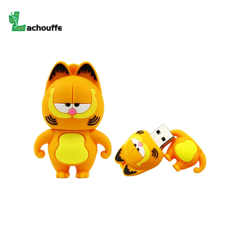 Милый Гарфилд USB флэш накопитель кошка ручка привод 4 ГБ 8 16 32 64 128 Гб флешки
