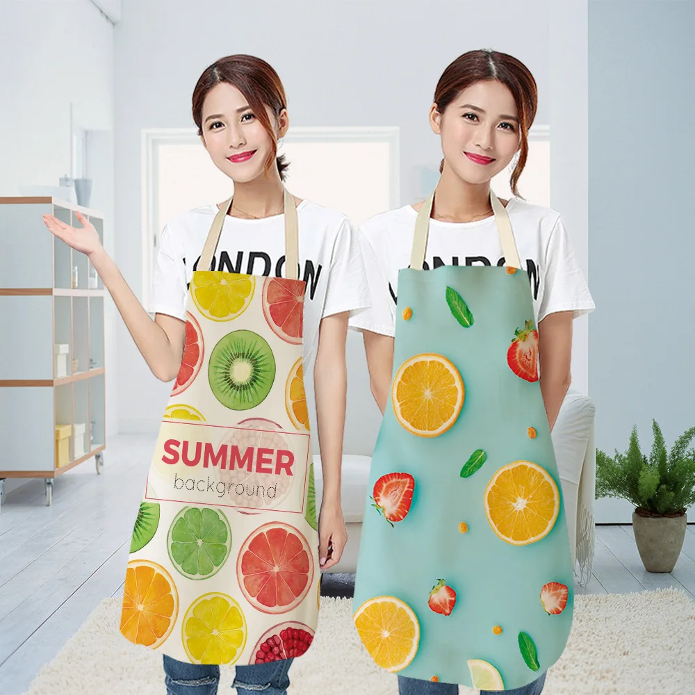 Симпатичные фартуки для кухни с киви и ананасами женщин Детские хлопковые