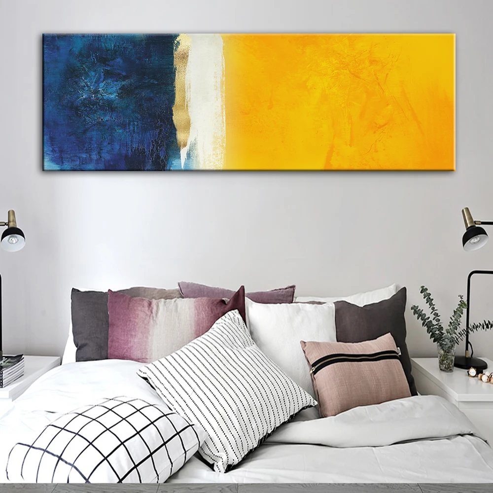Абстрактный холст искусство картины и принты синие Желтые цвета граффити для