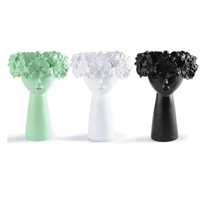 

Nordic Home Decor Resin Vase Statue Makeup Brush Holder Storage Box