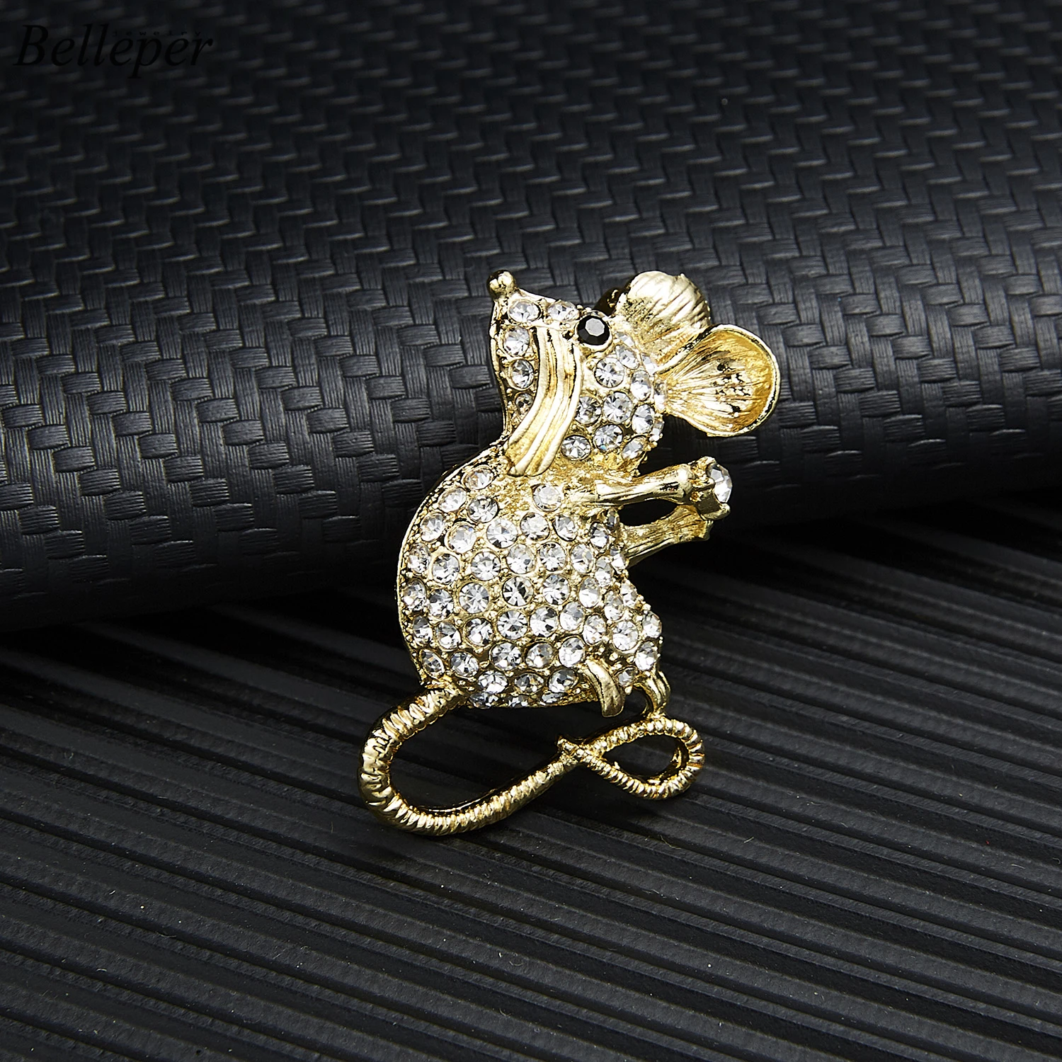 Брошь с мышью и стразами в ретро-стиле, украшение для одежды, украшение для волос, модные ювелирные изделия в стиле китайского года, подарки.