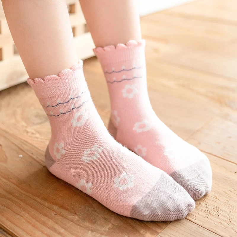 5 par/lote de calcetines de punto de algod&oacute;n con tira de estrellas para ni&ntilde;os y ni&ntilde;as, medias cortas c&aacute;lidas de A&ntilde;o Nuevo para ni&ntilde;os y mujeres-5