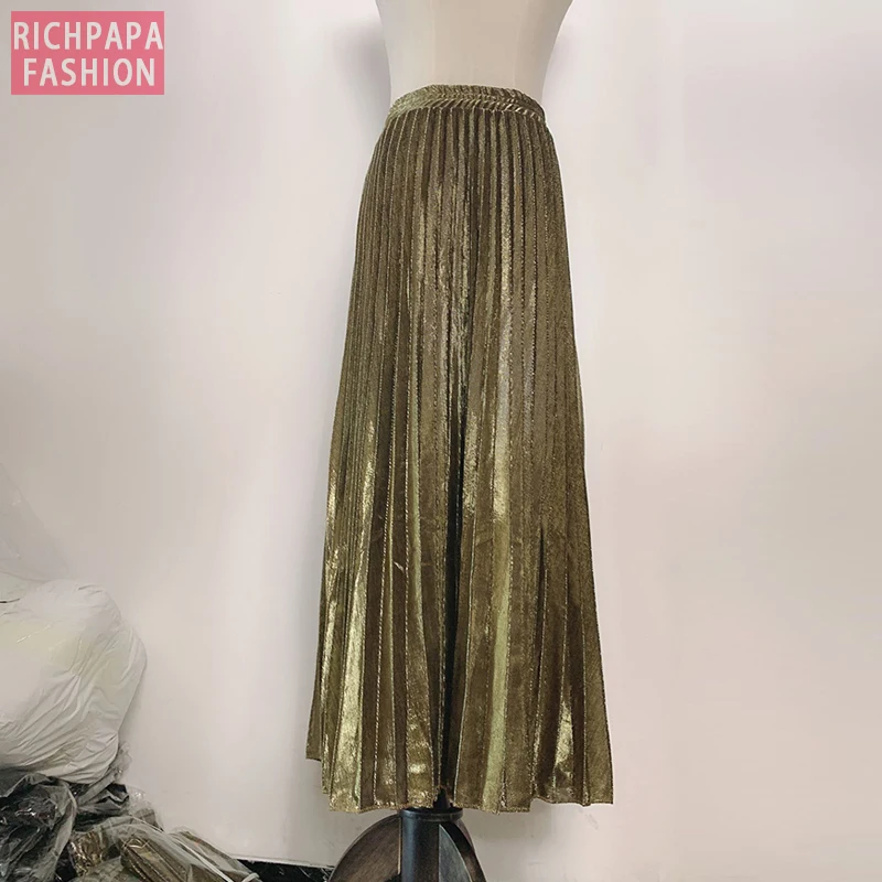 Юбка женская плиссированная с высокой талией длинная мусульманская юбка