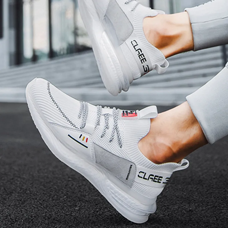 

Men's Casual Sneakers Mixed Color Fashion Mesh Breathable Sports Gym Shoes Platform Soft Bottom Trend Male Outdoor Running Shoes