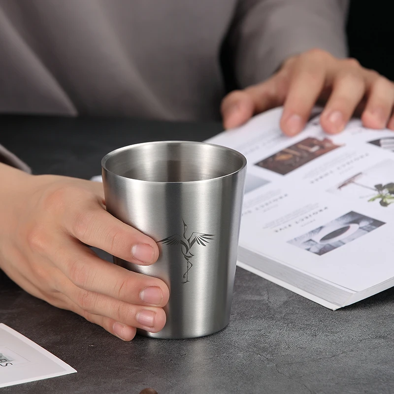Милый рисунок пивная кружка 304 Нержавеющая сталь Кофе с двойными стенками Кухня