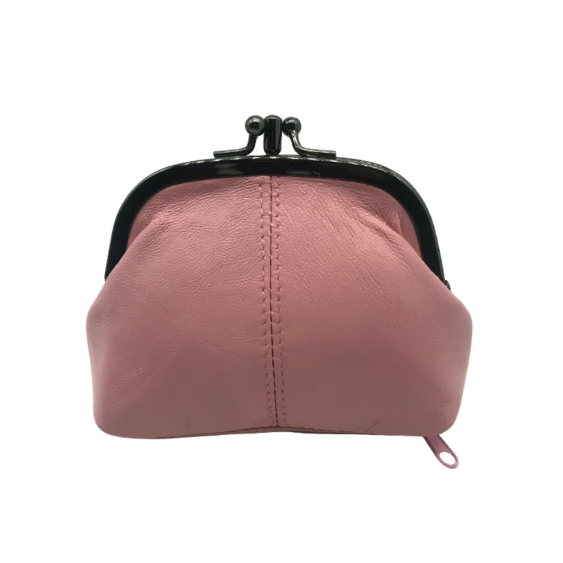 pink 0545 NICOLE& CO, кошелек для монет из натуральной кожи, Женский кошелек из овечьей кожи, кошелек с металлическим замком, держатель для карт, кошелек на молнии, маленькая сумка - Цвет: pink 0545