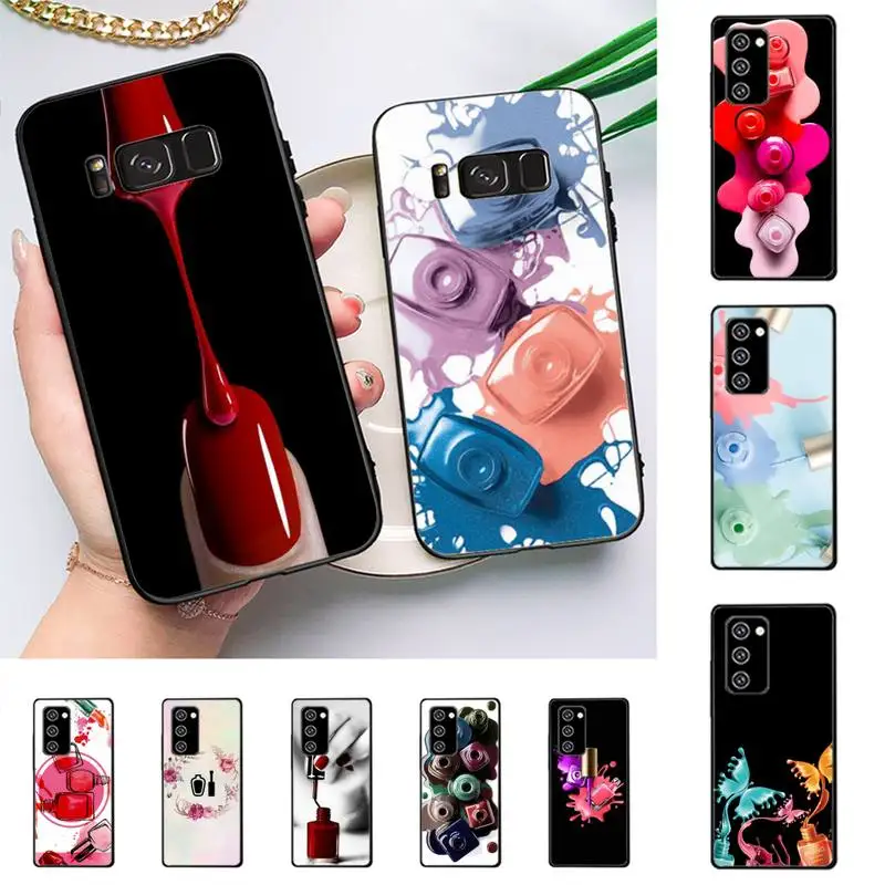 

Art Multicolored Nail Polish Bottle Set Phone Case For Samsung Note 10Pro Note20ultra note20 note10lite M30S Coque