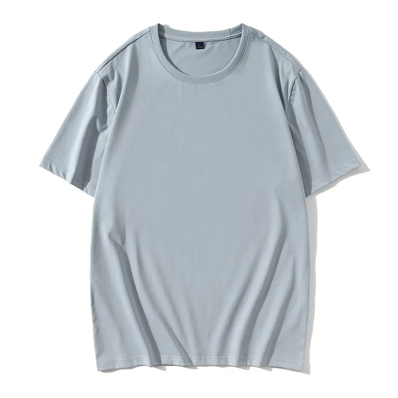 

2021 mercerized cotton round collar T-shirt with short sleeves