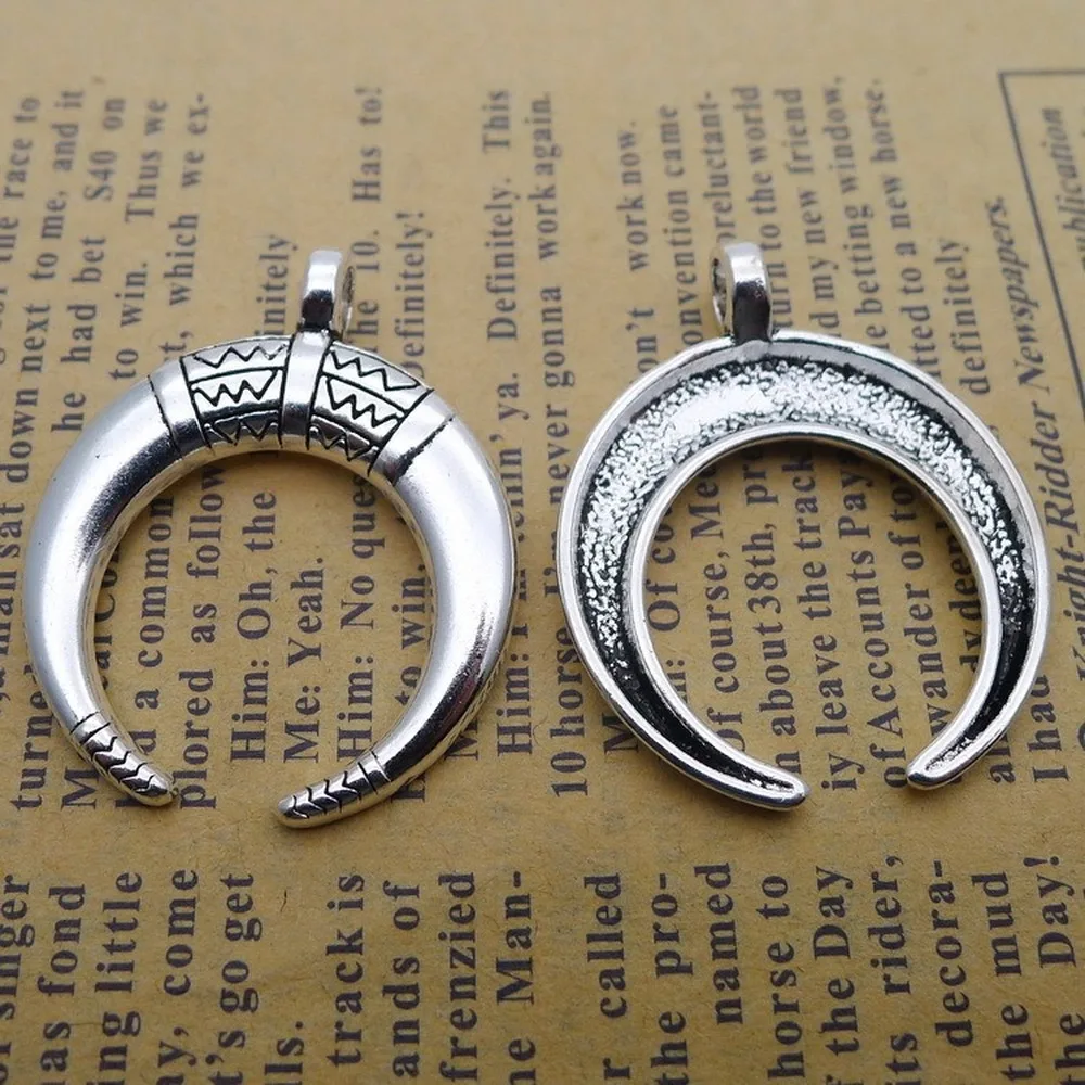 

Подвески с рожками 80 шт., 28 мм x 34 мм, сделай сам, изготовление ювелирных изделий, подвеска античного серебряного цвета