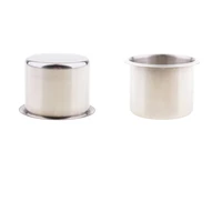 2pcs stainless steel recessed cup drink holder for marine boat rv camper 68x55mm
