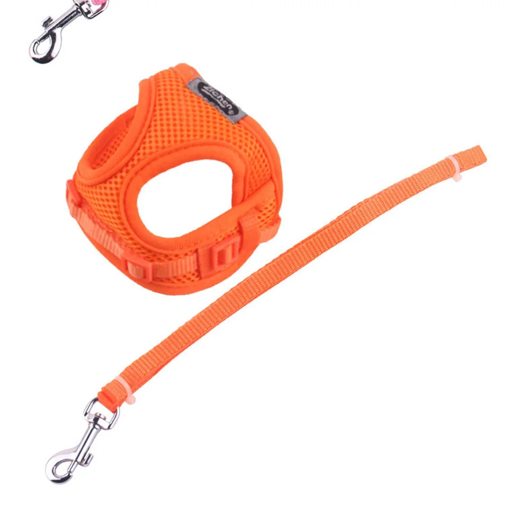 Мягкий дышащий сетчатый Регулируемый жилет поводок для прогулок поводок Маленький Средний ошейник для собак кошек ошейник из полиэстера жгут товары для домашних животных