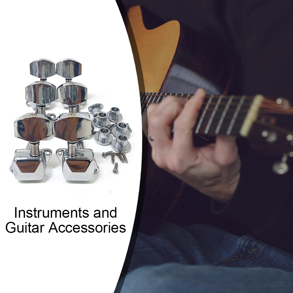 

6PCS Guitar String Tuning Pegs Metal Semi-Closed Guitar String Button Tuner Machine Heads for Acoustic Electric Guitars