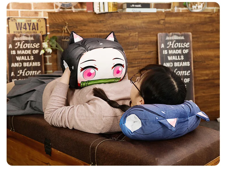 

Anime Demon Slayer Kimetsu no Yaiba Kamado Tanjirou Nezuko My Hero Academia Winter Plush Cartoon Hand Warmer Pillow Cushion Toys